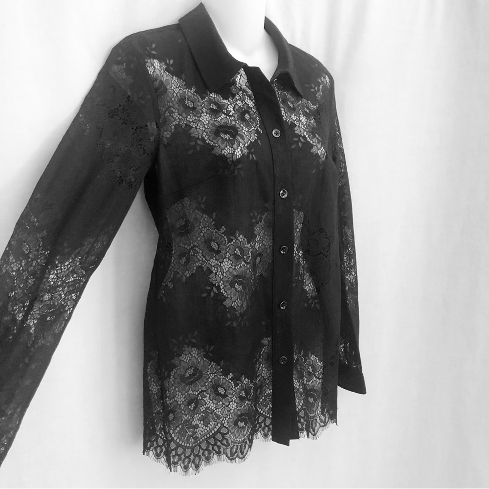 CAbi Black Lace Blouse St. Regis 3758 Size Small  NWT